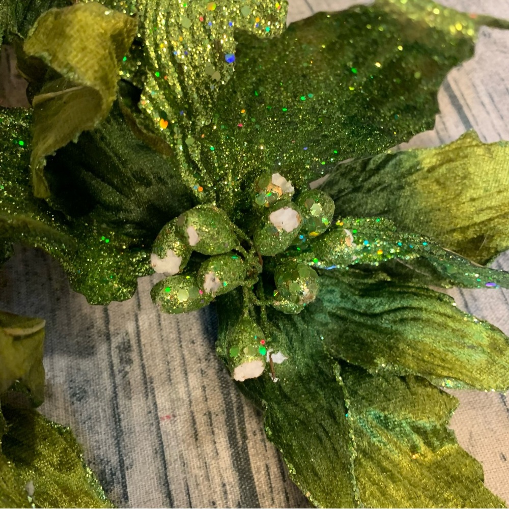 Floral Flowers Green Brown Lot Christmas Crafting Craft Glitter Wreath Tree - Picture 9 of 14